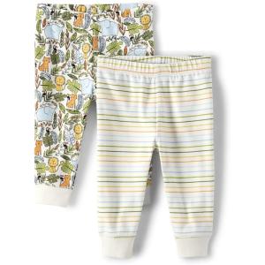 The Children’s Place Baby Boys’ Cotton Pants(Halo White 2-pack)