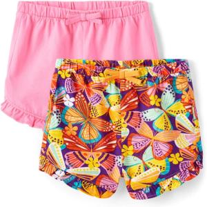 The Children’s Place Baby Girls’ Pull On Everyday Shorts 3 Pack(Pink/Butterflies)