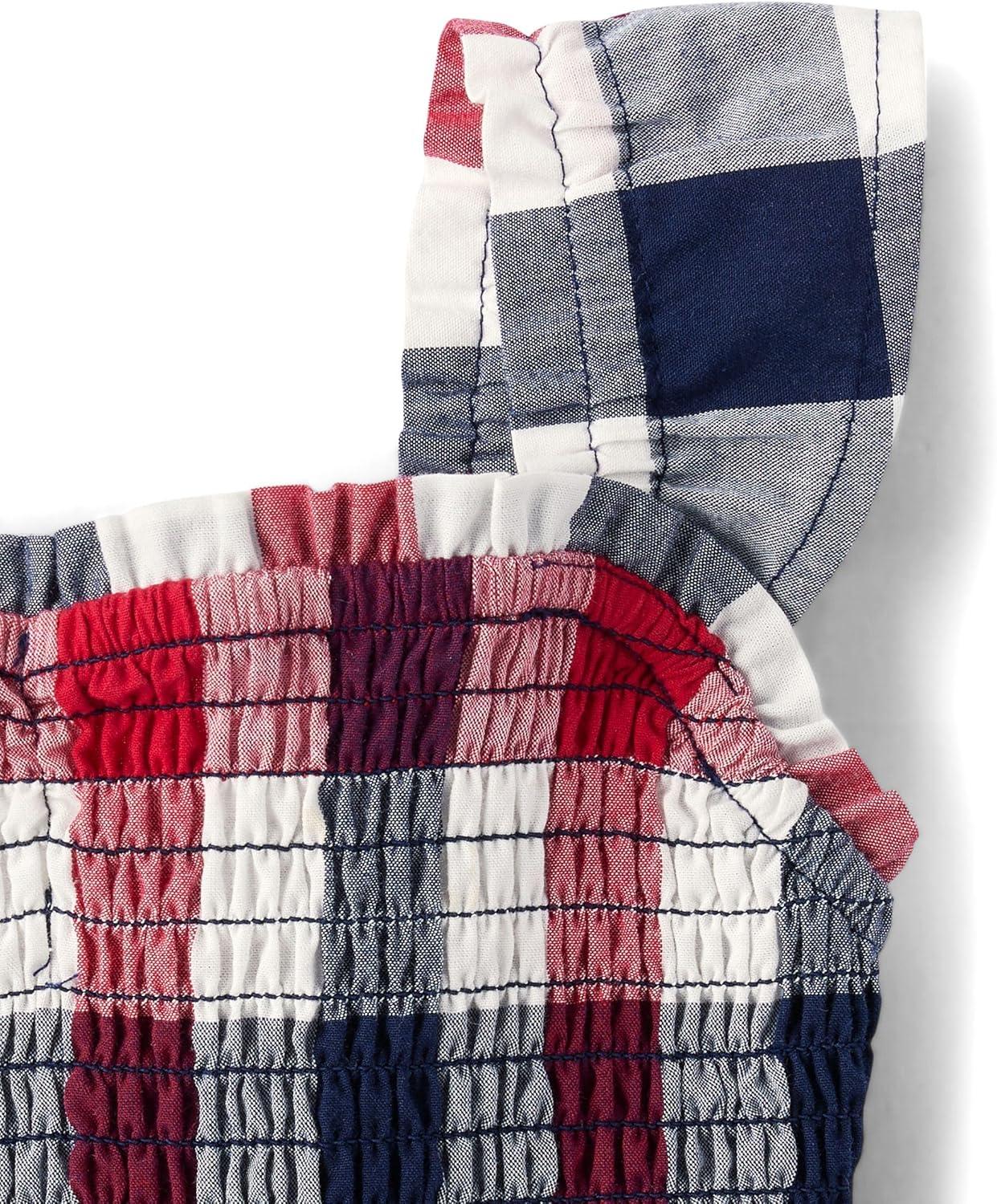 imageThe Childrens Place Baby Girls and Newborn Casual Short Sleeve Dress with Diaper CoverAmericana Gingham