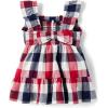 The Children’s Place Baby Girls’ and Newborn Casual Short Sleeve Dress with Diaper Cover(Americana Gingham)
