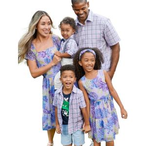 The Children’s Place Baby-Boys Coordinating Family Outfits, Mommy & Me, Dad & Son, Baby, Purple Party Collection(Boy Shirt)