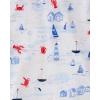 The Children’s Place Baby Boys’ And Newborn Short Sleeve Button Down Shirt and Shorts 2 Piece Set(Sailboats)