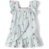 The Children’s Place Baby Girls’ and Newborn Ruffle Dressy Dress(Blue Cherry)