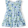 The Children’s Place Baby Girls’ and Newborn Ruffle Dressy Dress(Whirlwhind Blue Floral)