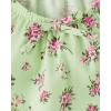 The Children’s Place Girls’ Smocked Short Sleeve Tops(Green Glow Hem Puff)