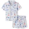 The Children’s Place Baby Boys’ And Newborn Short Sleeve Button Down Shirt and Shorts 2 Piece Set(Sailboats)