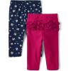 The Children’s Place Baby Girls’ and Newborn Knit Pull on Pants(Daisy/Pink Tutu 2-pack)