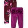 The Children’s Place Baby Girls’ and Newborn Knit Pull on Pants(Floral/Fuschia Tutu 2-pack)