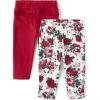 The Children’s Place Baby Girls’ and Newborn Knit Pull on Pants(Red Rose 2-pack)