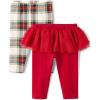 The Children’s Place Baby Girls’ and Newborn Knit Pull on Pants(Red Tutu/White Plaid 2-pack)