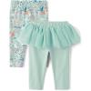 The Children’s Place Baby Girls’ and Newborn Knit Pull on Pants(Wintermint Tutu/Critter 2-pack)
