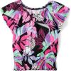 The Children’s Place Girls’ Smocked Short Sleeve Tops(Black Tropical)