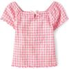 The Children’s Place Girls’ Smocked Short Sleeve Tops(Cosmos Keyhole)