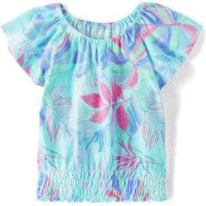 The Children’s Place Girls’ Smocked Short Sleeve Tops(Hawaiian)