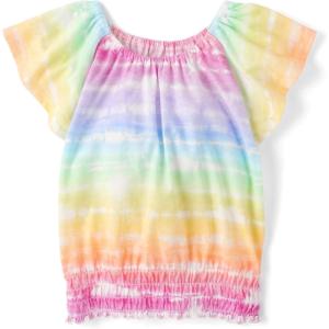 The Children’s Place Girls’ Smocked Short Sleeve Tops(Multicolor)