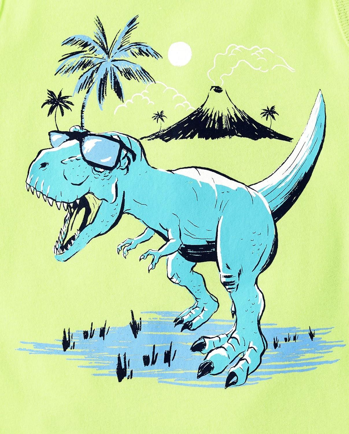 imageThe Childrens Place Baby Boys and Toddler Assorted Tank TopDinoTropicalMulti 3pack