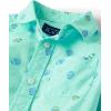 The Children’s Place Baby Boys’ and Toddler Poplin Short Sleeve Button Down Shirt(Easter Egg Mint)