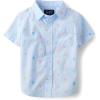 The Children’s Place Baby Boys’ and Toddler Poplin Short Sleeve Button Down Shirt(Easter Egg Geometric Print)