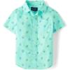 The Children’s Place Baby Boys’ and Toddler Poplin Short Sleeve Button Down Shirt(Easter Egg Mint)