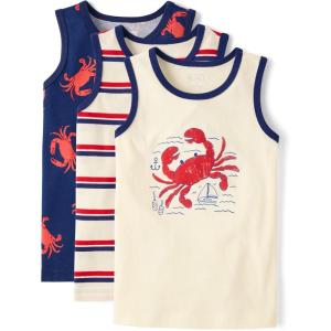 The Children’s Place Boys and Toddler Assorted Sleeveless Tank Tops(Lobsters 3-pack)