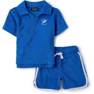 The Children’s Place boys And Toddler Boys Short Sleeve Top and Shorts, 2 Pc Set(Terry Colbalt)