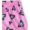 The Children’s Place Girls’ Short Sleeve Top and Shorts,2 Piece Pajama Set(Pink Rainbow Hearts)