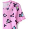 The Children’s Place Girls’ Short Sleeve Top and Shorts,2 Piece Pajama Set(Pink Rainbow Hearts)