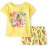 The Children’s Place Girls’ Short Sleeve Top and Shorts,2 Piece Pajama Set(Chill Treats)