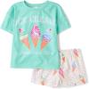 The Children’s Place Girls’ Short Sleeve Top and Shorts,2 Piece Pajama Set(Ice Cream Cones)