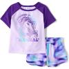 The Children’s Place Girls’ Short Sleeve Top and Shorts,2 Piece Pajama Set(Magical Unicorn)