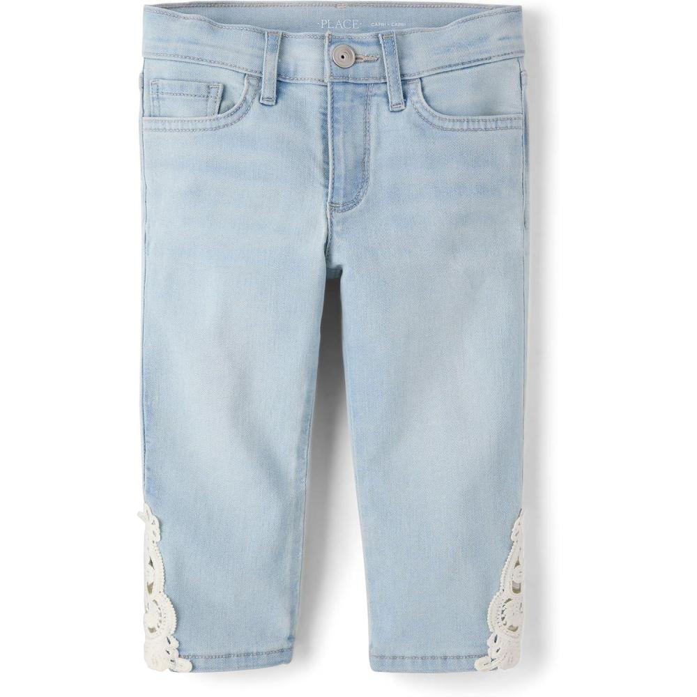 imageThe Childrens Place Girls Capri JeansDream Wash Lace