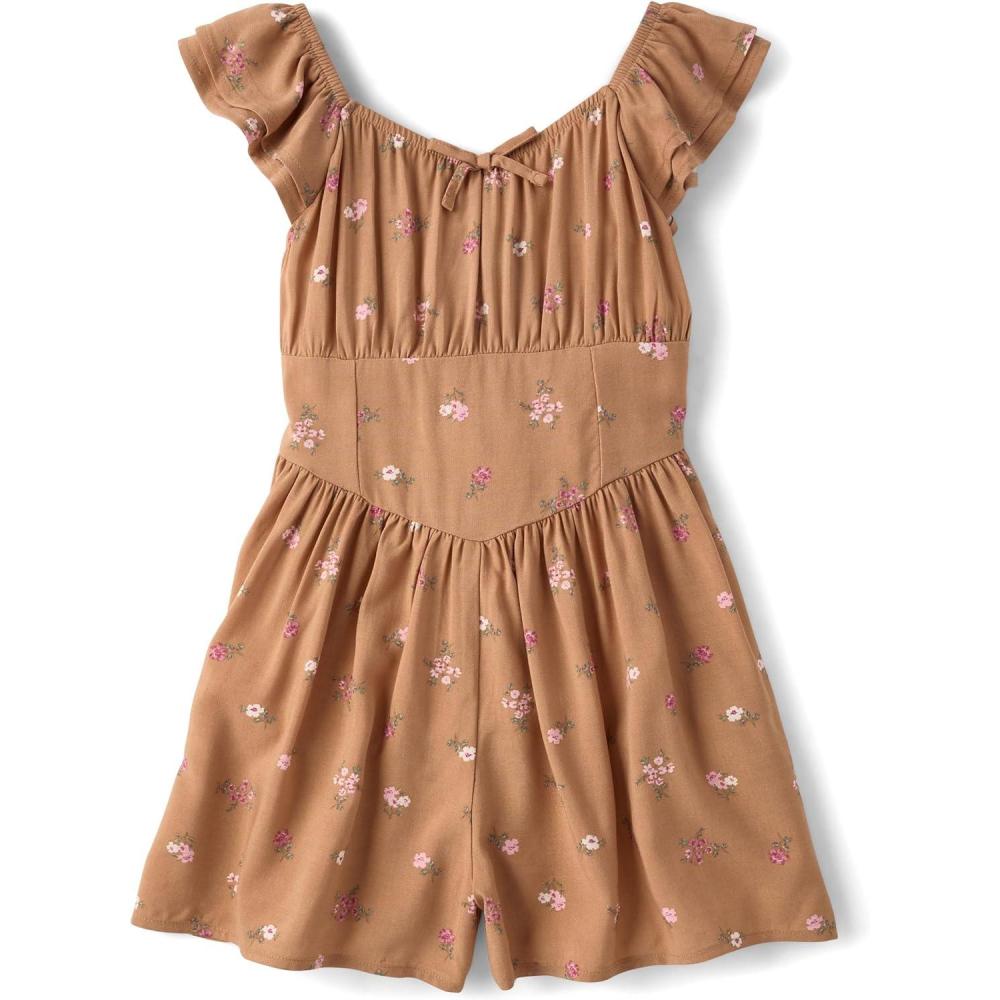 imageThe Childrens Place Girls Flutter RomperHoney
