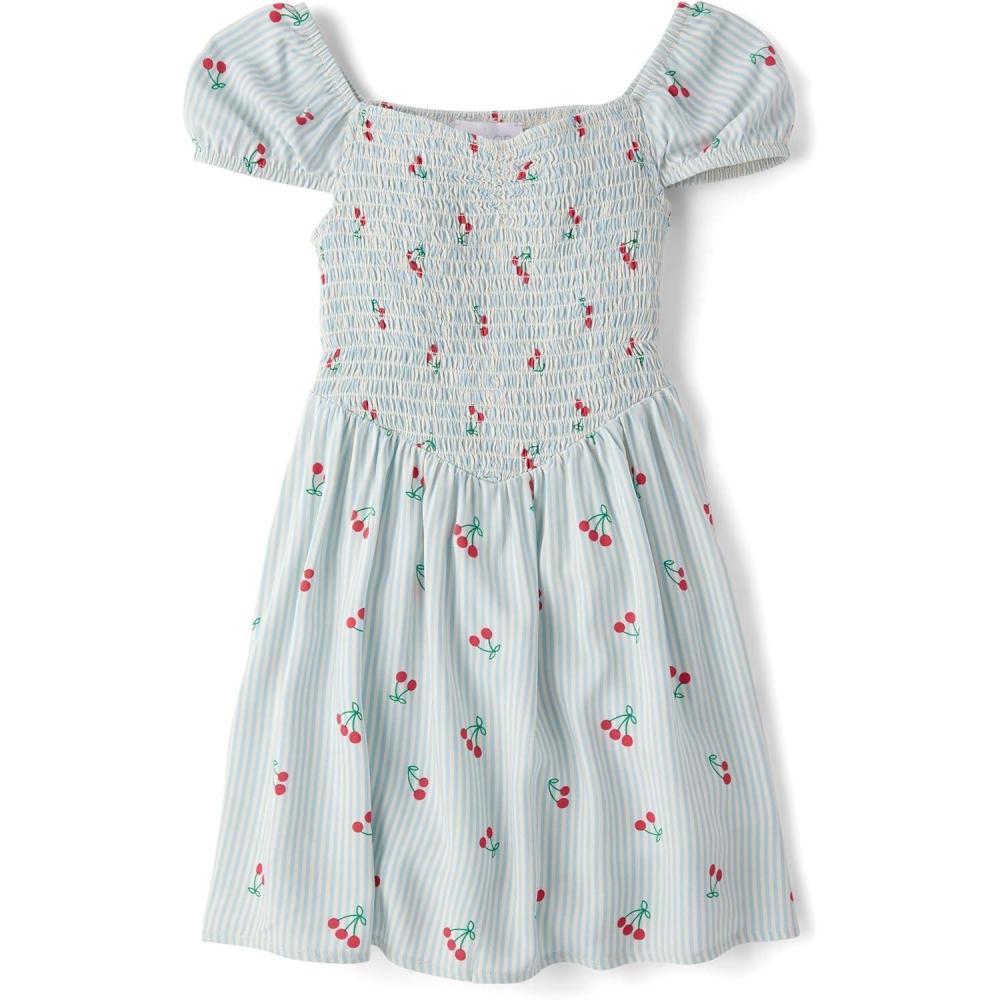 imageThe Childrens Place Girls Short Sleeve Dressy DressCherry Stripes