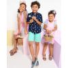 The Children’s Place Boys’ Short Sleeve Poplin Button Down Shirt(Tidal Bunny)