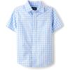 The Children’s Place Boys’ Short Sleeve Poplin Button Down Shirt(Breeze Gingham)