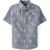 The Children’s Place Boys’ Short Sleeve Poplin Button Down Shirt(Federal Blue)