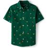 The Children’s Place Boys’ Short Sleeve Poplin Button Down Shirt(Spruceshad Doodle)
