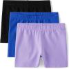 The Children’s Place Girls’ Essential Cartwheel Shorts(Blue/Purple/Black 3-pack)