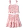 The Children’s Place Girls’ Smocked Top and Skirt 2 Piece Set(Nectar Pink)