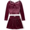 The Children’s Place Girls’ Smocked Top and Skirt 2 Piece Set(Sugar Beet Velour)