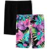 The Children’s Place Girls Solid Bike Shorts(Black Floral 2-pack)