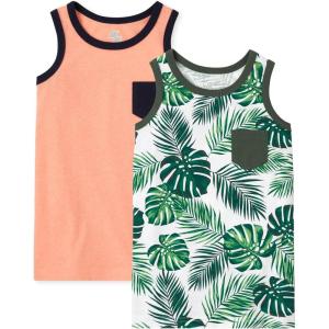 The Children’s Place Boys’ Sleeveless Tank Top Shirt(Tropical 2-pack)