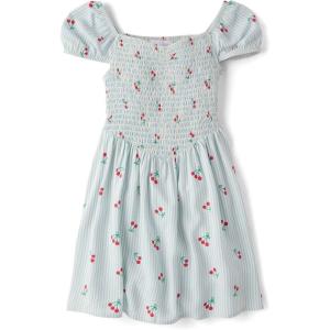 The Children’s Place Girls’ Short Sleeve Dressy Dress(Cherry Stripes)