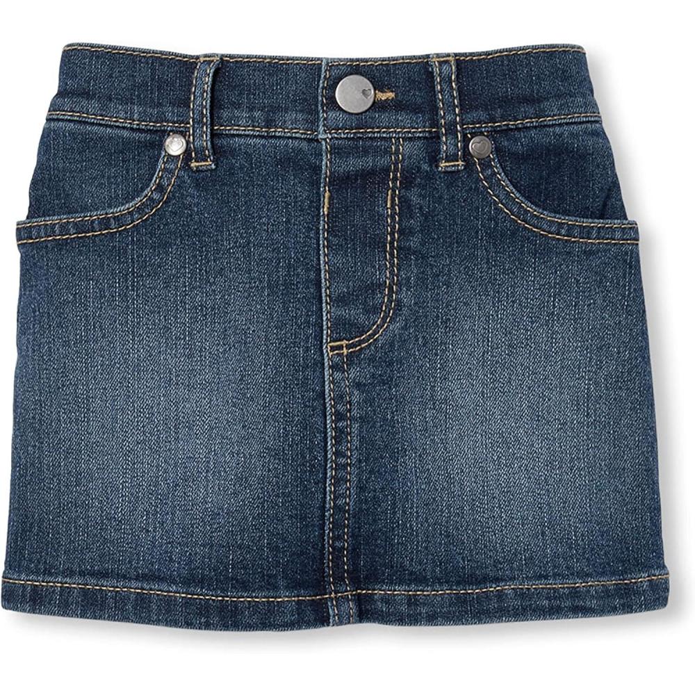 imageThe Childrens Place Baby Girls And Toddler Denim SkortChina Blue