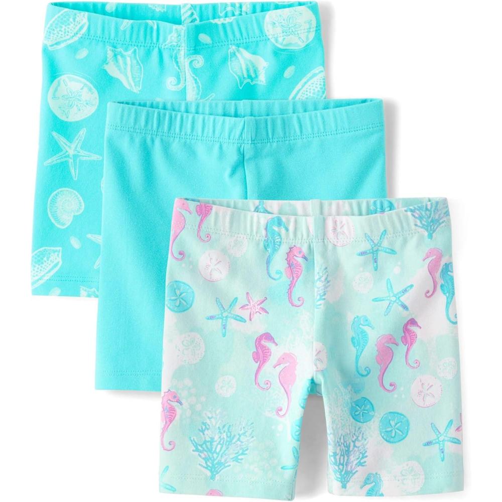imageThe Childrens Place Baby Girls Mix and Match Bike ShortsGulfstream 3pack