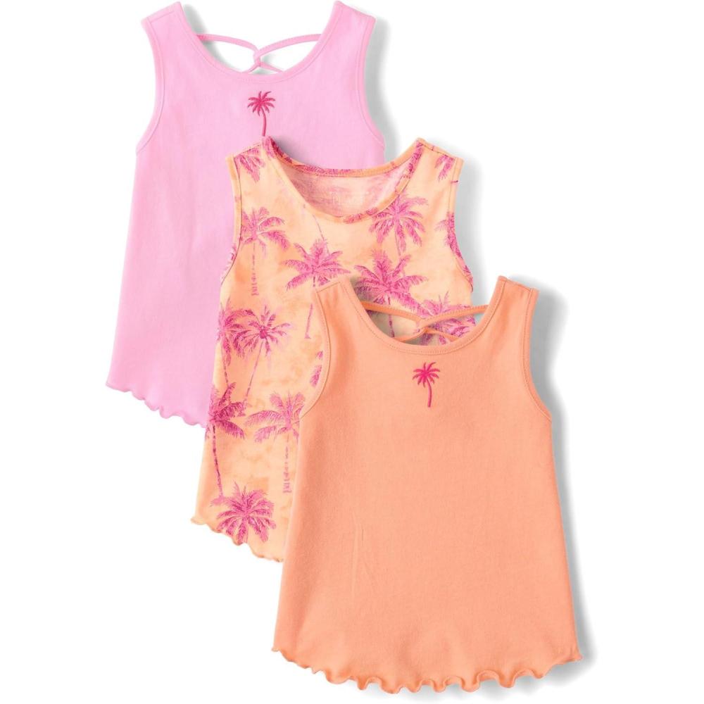 imageThe Childrens Place Baby Girls and Toddler Assorted Tank TopsAsbury Sand 3pack