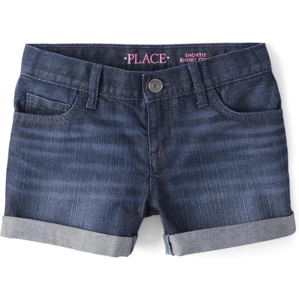 imageThe Childrens Place Girls Denim Shortie ShortsHolly Wash