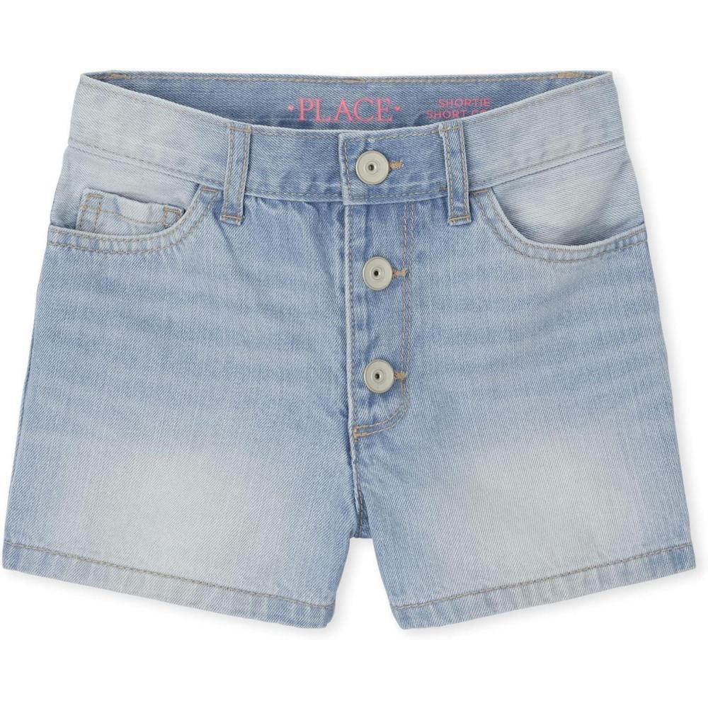 imageThe Childrens Place Girls Denim Shortie ShortsLeighton Wash