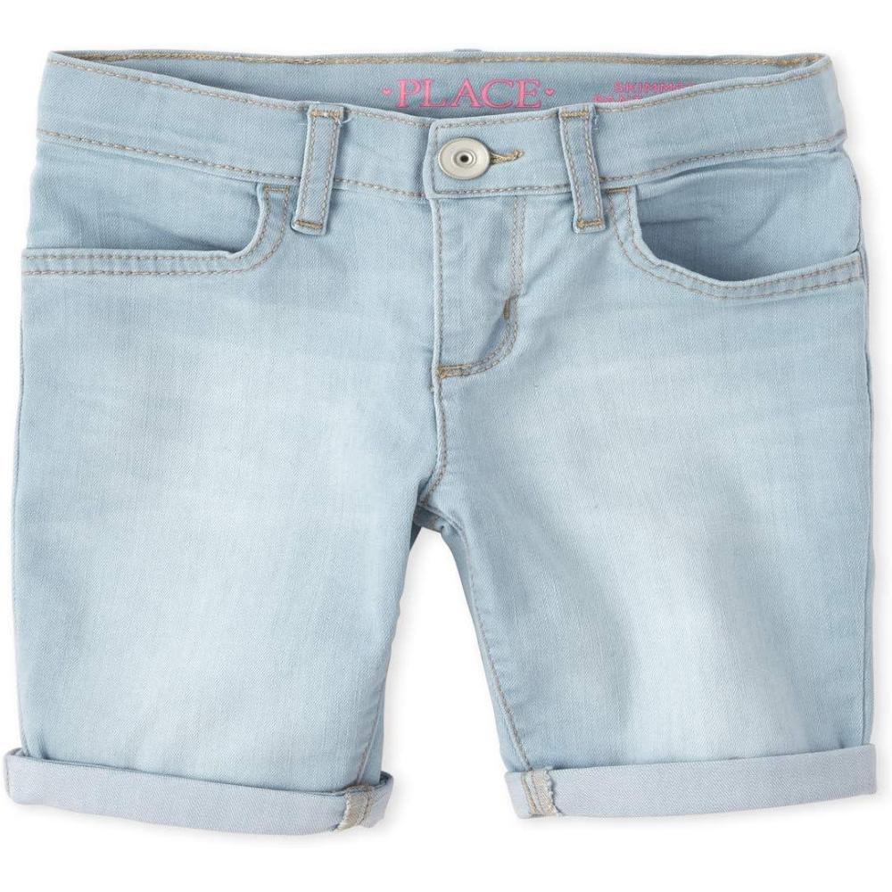 imageThe Childrens Place Girls Twill Skimmer ShortsIce Wash