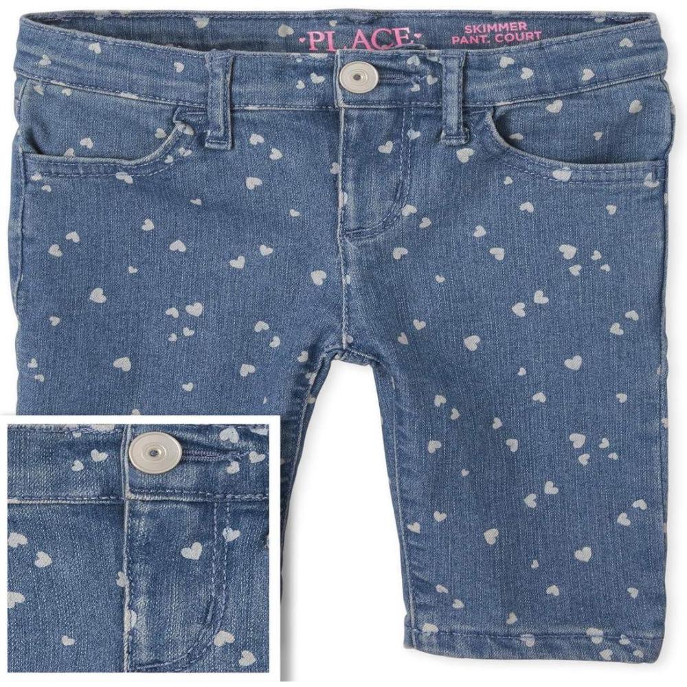 imageThe Childrens Place Girls Twill Skimmer ShortsWhite Hearts